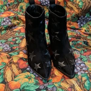 Navy/Black suede booties